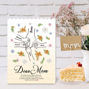 Personalized mom jigsaw puzzle featuring floral designs and heartfelt messages for a special gift