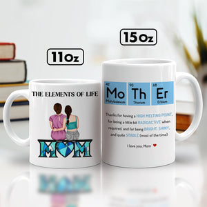 Personalized mom mug set with 11 oz and 15 oz sizes featuring meaningful designs and heartfelt text