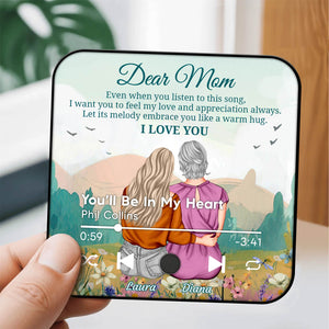 Personalized mom refrigerator magnet with heartfelt message and scenic background design