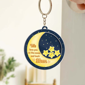 Personalized mom shaking keychain with heartfelt message and star charms