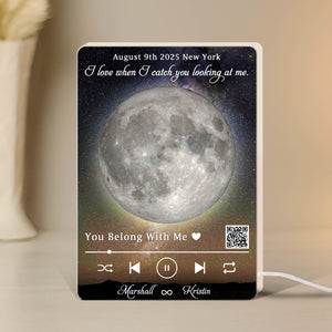 Personalized moon light box for couples featuring a moon design and custom message