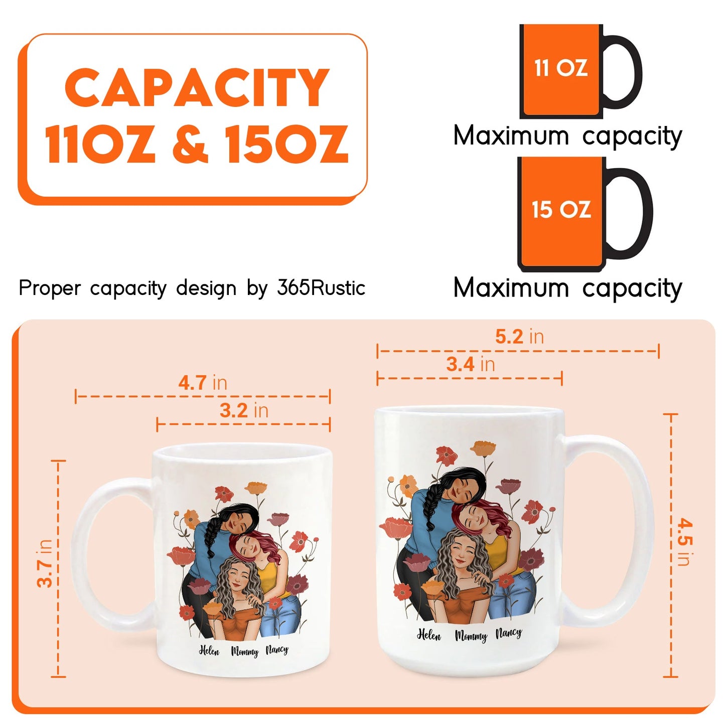 Personalized mother daughter mug showcasing a loving design celebrating the bond between mother and daughter