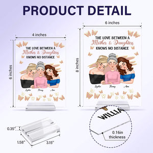 Personalized mother daughter plaque featuring three women with floral accents and heartfelt message