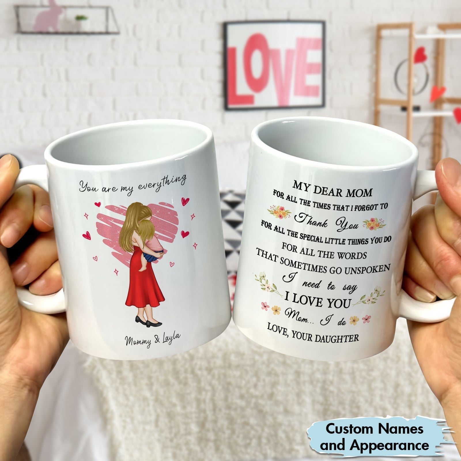 Personalized mother mug with heartfelt message and custom name design for a special gift