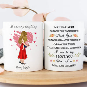Personalized mother mug with heartfelt messages and illustrations for a loving gift
