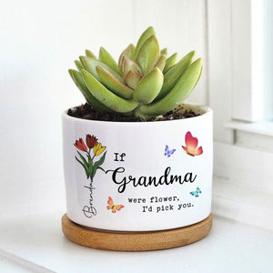 Personalized mother plant pot with floral design and inspirational quote for gifts