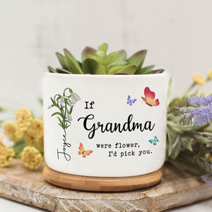 Personalized mother plant pot with floral design and heartfelt message for a unique gift