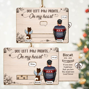 Personalized pet memorial Christmas card featuring a heartfelt tribute to a beloved pet named Biscuit
