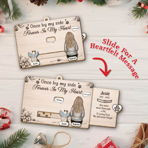 Personalized pet memorial Christmas card featuring heartfelt message and decorative elements