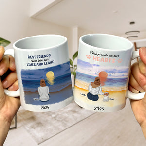 Personalized pet memorial mug featuring a design celebrating friendship and remembrance