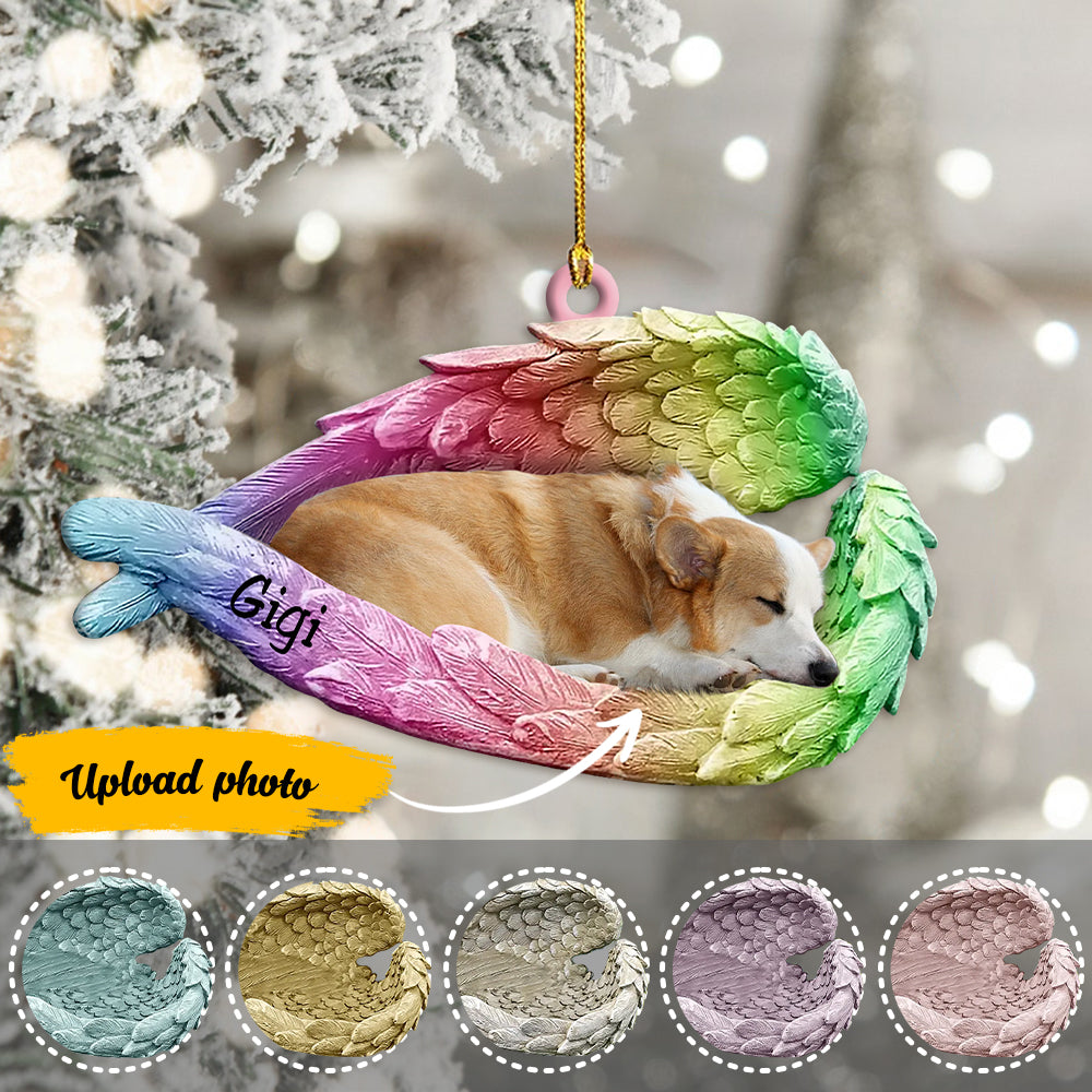 365Gifty personalized pet memorial ornament with colorful angel wings and custom pet photo
