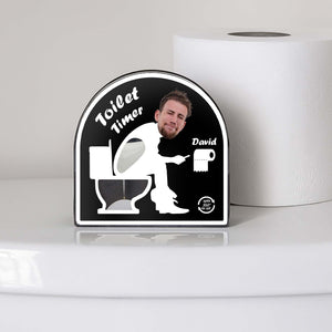 Personalized toilet timer gift featuring custom name for fun bathroom timing