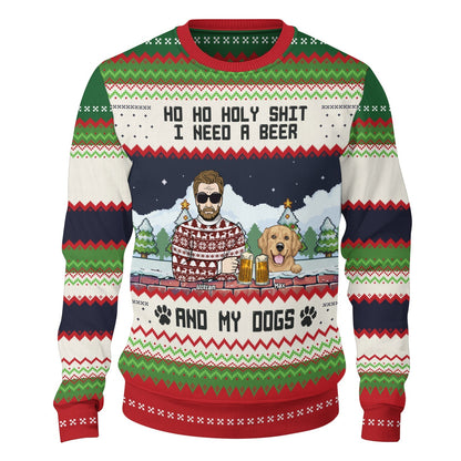 365Gifty personalized ugly Christmas sweater dog lover with holiday design and beer theme