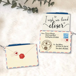 Slider Card Keychain For Bestie with cute envelope design and heartfelt message from 365Gifty