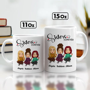 Personalized coffee mugs with Sister Forever design, perfect soul sisters gift for her
