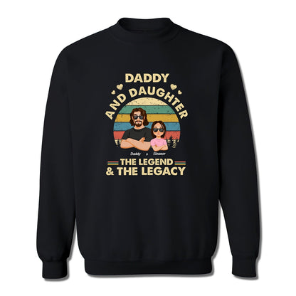 Black Daddy and Daughter the legend and the legacy shirt sweatshirt with vintage design and cartoon characters