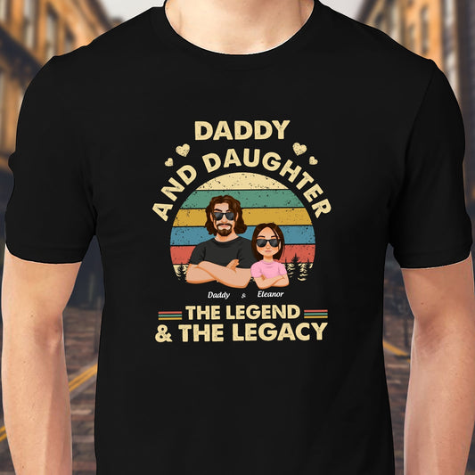 Daddy and Daughter The Legend and the Legacy shirt with vintage style graphic and matching sunglasses