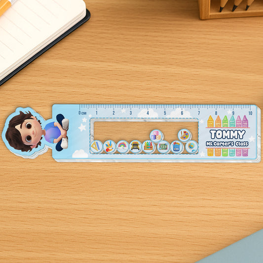 365Gifty colorful Shaking Ruler For Kids with cartoon character and educational icons