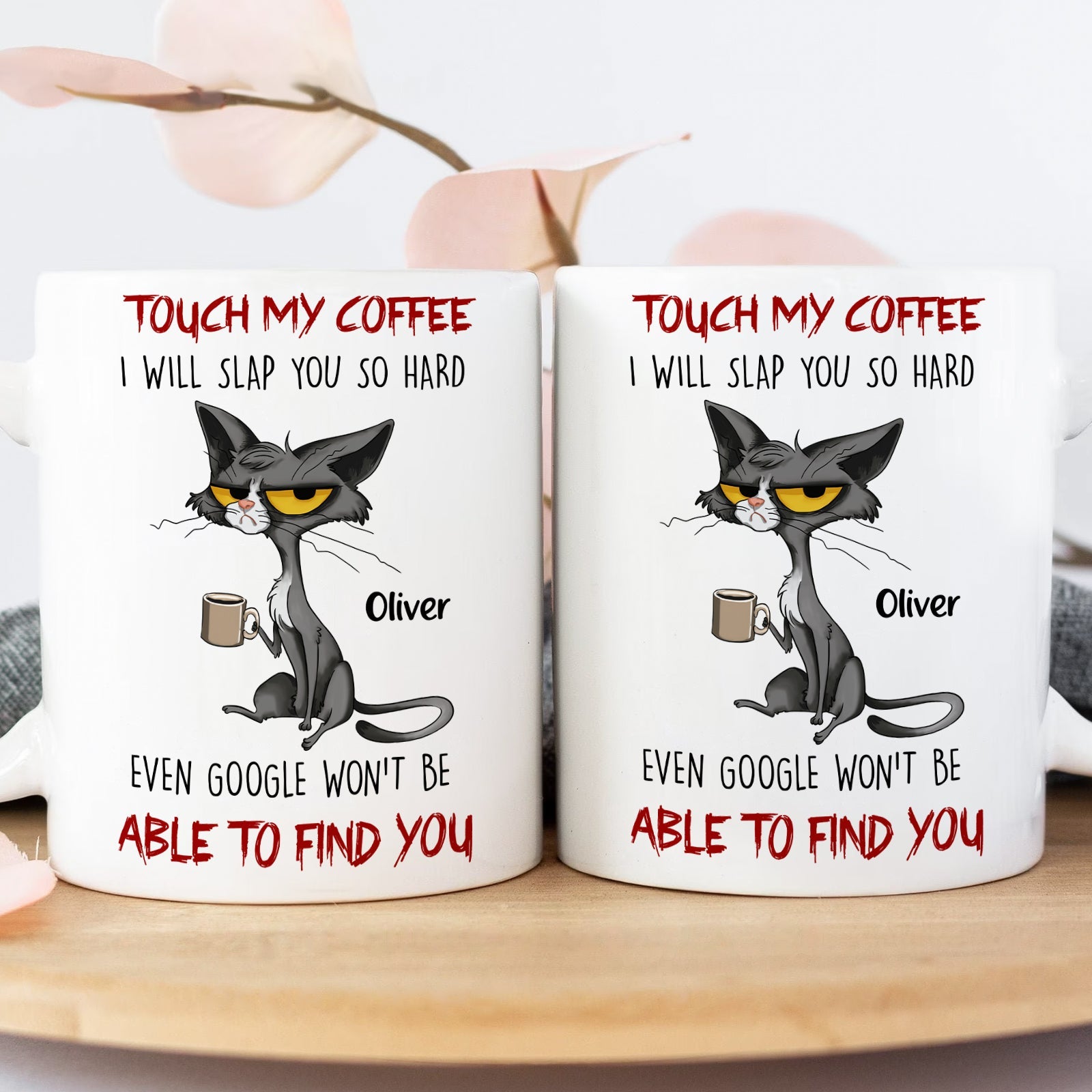 Funny coffee mug featuring a grumpy cat design, perfect unique gifts for cat lovers