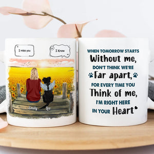 Unique gifts for pet owners featuring a heartfelt mug design with a pet owner and their dog