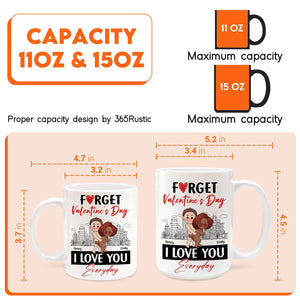 Unique personalized couple mug design featuring a romantic illustration celebrating love and Valentine's Day