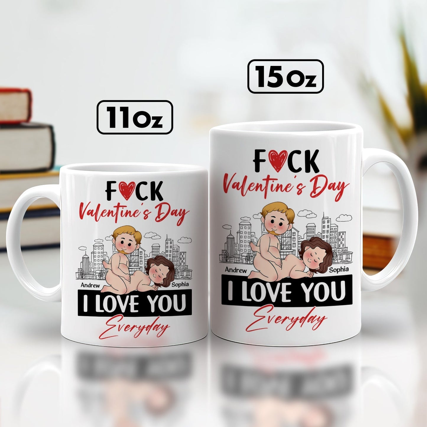 Unique personalized couple mug featuring playful design for Valentine's Day gifts