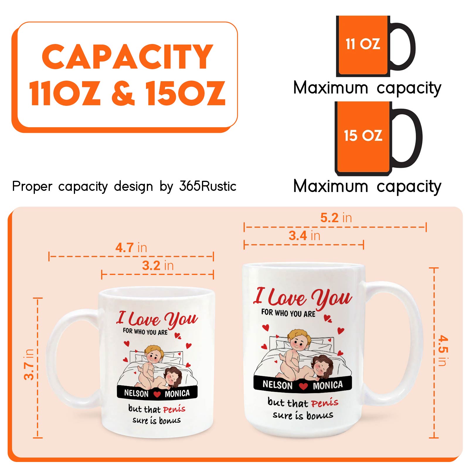 Unique romantic gift for partner coffee mug featuring playful design with humorous text and couple illustration