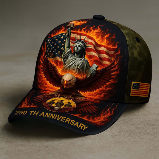 365Gifty USMC 250th Hat with Statue of Liberty, American flag, eagle, and 250th anniversary design