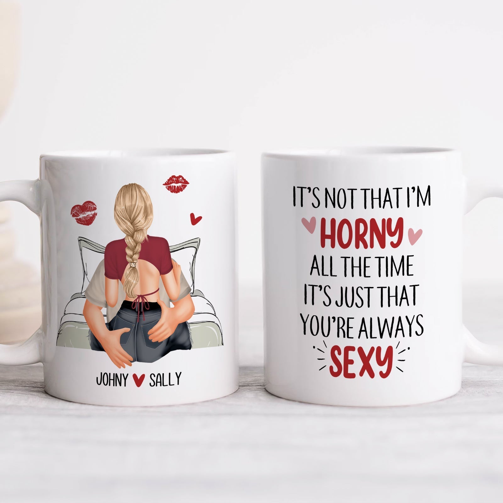 365Gifty you're always sexy mug with romantic couple illustration and playful quote design