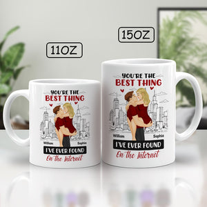 You're the best thing mug in 11oz and 15oz sizes with romantic couple design and city background